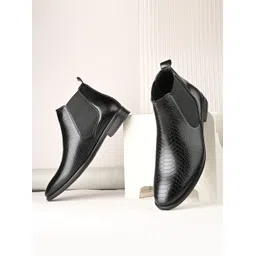 Premium Black Texture Chelsea Boots for Men | Trendy & Versatile Boots For Men