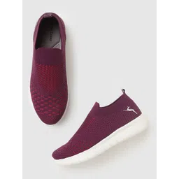 Marc Loire Women Purple Woven Design Slip-On Sneakers