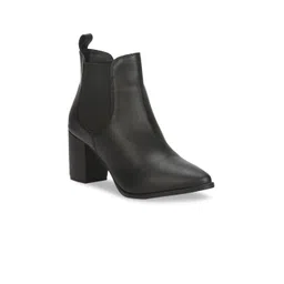 Truffle Collection Women Black Solid Heeled Boots