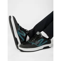 ZEESH Men Colourblocked Lace-Up Leather Regular Sneakers