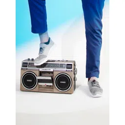 FAUSTO Men Grey Mesh Walking Non-Marking Shoes