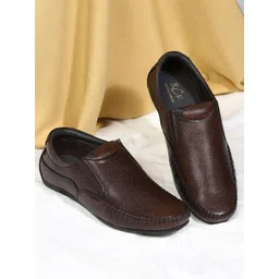 Buckaroo Men Textured Leather Formal Slip-On Shoes