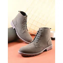 Big Fox Men Round Toe Mid-Top Zip Regular Boots