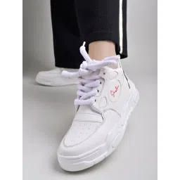 Shoetopia Women's White Casual Sneakers