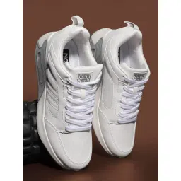 North Star by Bata Men's White Casual Sneakers