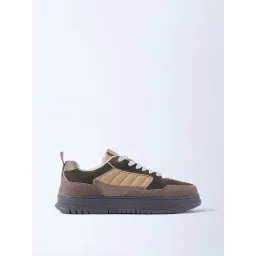 SOLEPLAY by Westside Brown Lace-Up Onyx Leather Sneakers