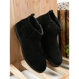 Teakwood Leathers Men Zippered Leather Boots