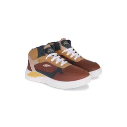 PENNEN Men Brown Lace-Ups Colourblocked Sneakers