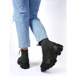 TRYME Women Casual Platform-Heeled Regular Boots