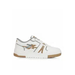 Leap7X by Liberty Men's White & Brown Casual Sneakers