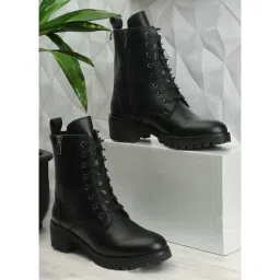 Elle Women's Black Derby Boots