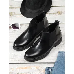 Teakwood Leathers Men Block-Heeled Chelsea Boots