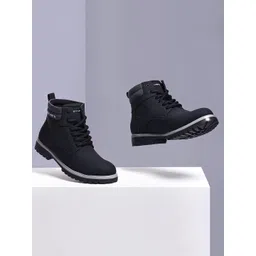 NEW LIMITS Men Everyday Round Toe High Ankle Lace-Ups Riding Boots