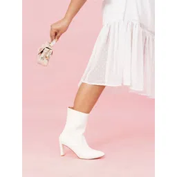 Sherrif Shoes Women Hight Top Block Heeled Regular Boots