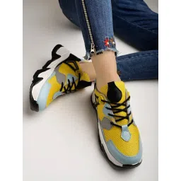 Shoetopia Women's Yellow Running Shoes