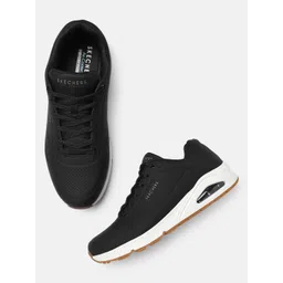 Skechers Men Black Perforations UNO Sneakers