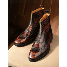 MILLE DOLLARI Men Printed Leather Boots