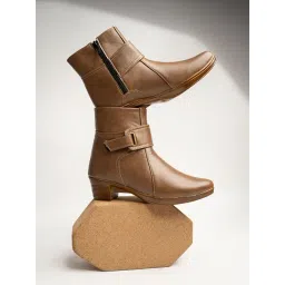 Shoetopia Women's Tan Casual Booties
