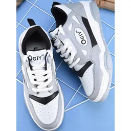 LAVISTA Grey Synthetic Leather Casual Shoes