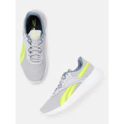 Reebok Men Grey & Lime Green Woven Design Lite 3.0 Running Shoes