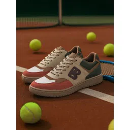 Bewakoof Men Brown & Green Bravado Color Block Low-Top Sneakers