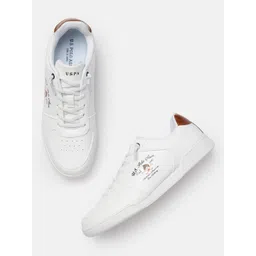 U.S. Polo Assn. Men White Perforated Sneakers