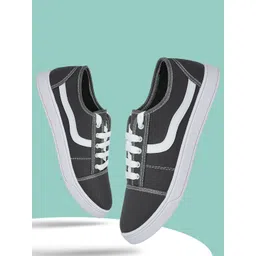 Spotwalk Men Striped Round Toe Lace Ups Casual Shoes