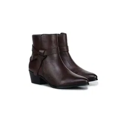 Zoom Shoes Leather Block-Heeled Chelsea Boots
