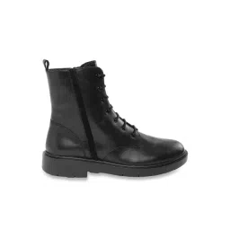 Geox Women's D Spherica EC1 Black Leather Derby Boots