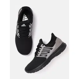 ADIDAS Men Black & Grey Adi-Pace Knitted Running Shoes with Colourblocking