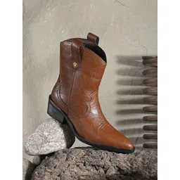 El Paso Women Synthetic Leather Block-Heeled Casual Chelsea Boots