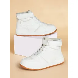 Forever Glam by Pantaloons Women's White Ankle High Sneakers