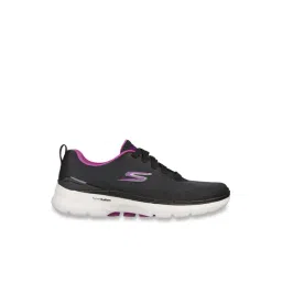 Skechers Women's GO WALK 6 - SPRING HORIZON Black Purple Walking Shoes