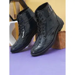 ARIWA Men Mid-Top Block-Heeled Regular Boots