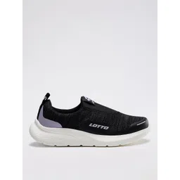 Lotto Women Flowalk Slip-on Black Walking Shoes