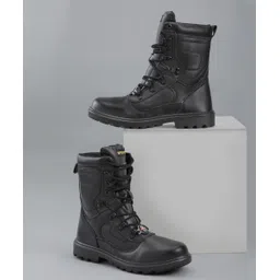Combat Genuine Leather Military Men's Boots - High Ankle - Anti Skid - High Top Lace Up Shoes Boots For Men