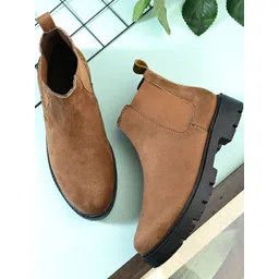 Roadster Men Beige Classic Chelsea Boots