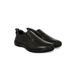 Allen Cooper Men Leather Antibacterial Slip-On Sneakers