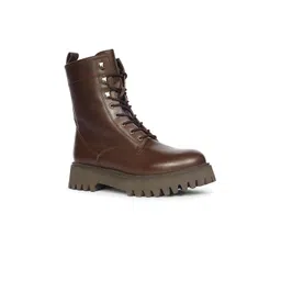 SaintG Womens Leather Lace Up High Ankle Winter Boots