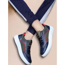 PLAYTOES Men Navy Blue Synthetic Casual Shoes