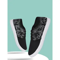 Spotwalk Men Printed Round Toe Lace-Ups Regular Sneakers