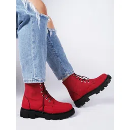 TRYME Women Round-Toe High Top Regular Boots