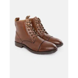 Van Heusen Men Mid-Top Leather Boots