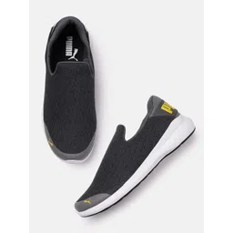 Puma Men Charcoal Grey Stride Evo v1 Slip-On Sneakers