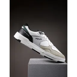 FCUK Men Colourblocked Perforated Detail Sneakers