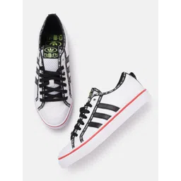 ADIDAS Originals Men White & Black Solid Nizza Sustainable Sneakers