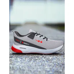 Campus Men Grey & Orange Mesh Refresh Pro Running Shoes