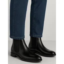 ASTEROID Men Platform Round Toe Mid-Top Chelsea Boots