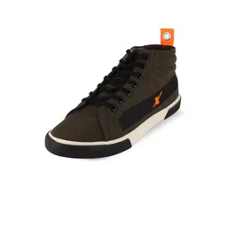 Sparx Men Olive Green Solid Canvas Mid-Top Sneakers