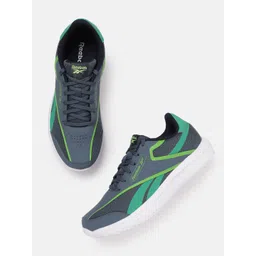 Reebok Men Woven Design Breeze Glide Running Shoes with Brand Logo Detail
